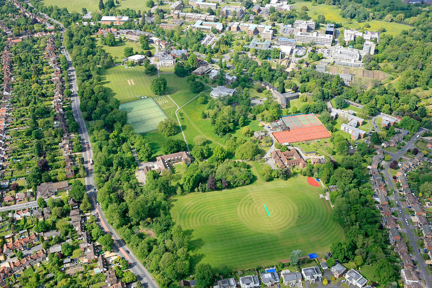 Aerial view from the school and surrounding
