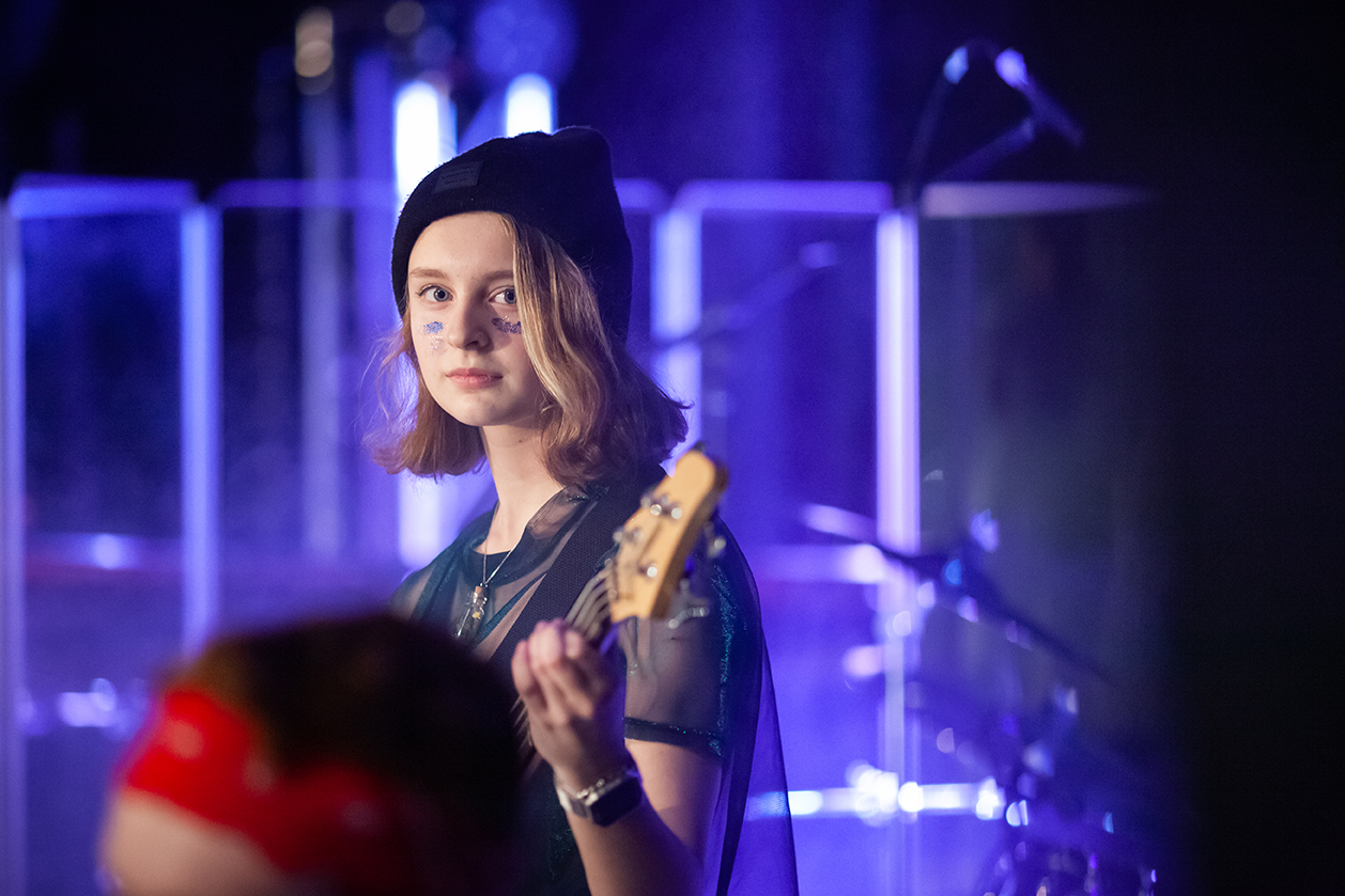Girl playing guitar