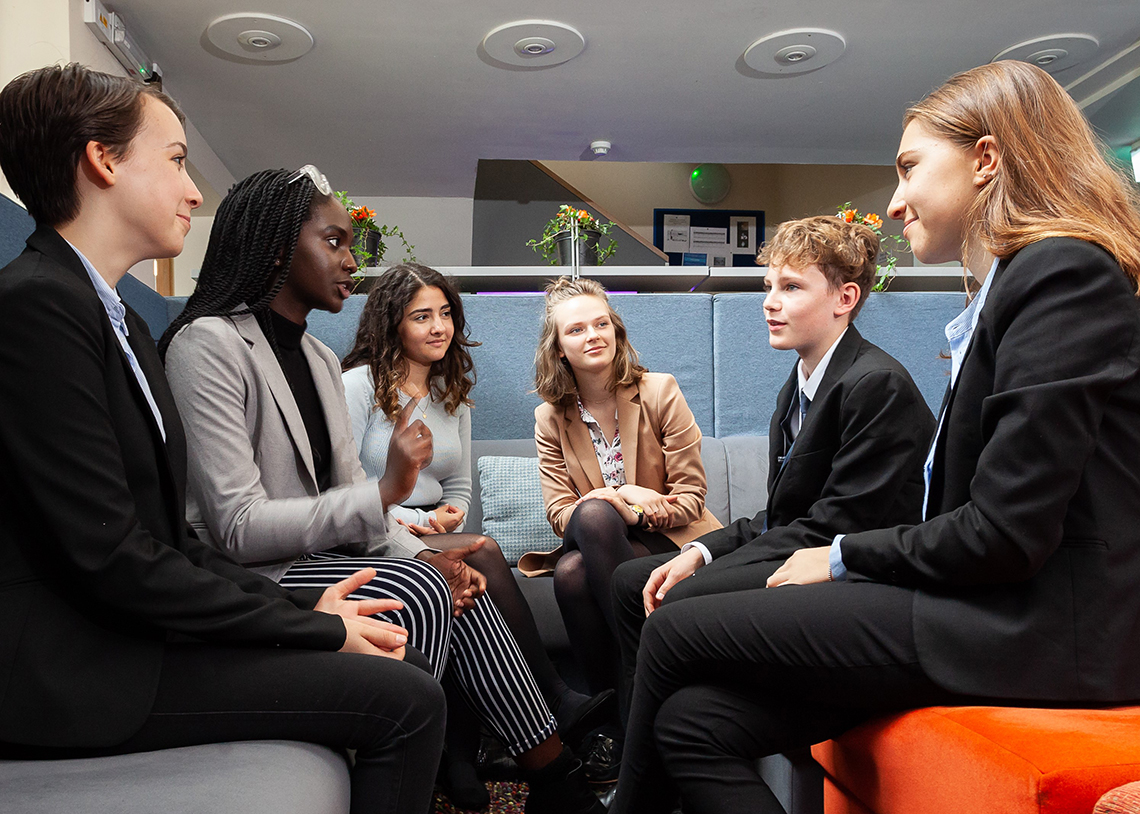 Students talking together