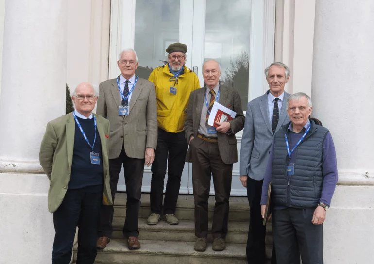 Leighton Park's Glider Crew reunite outside doors