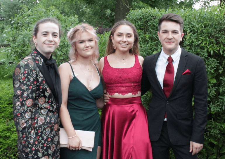 Leighton Park pupils in dresses and suits for Prom night