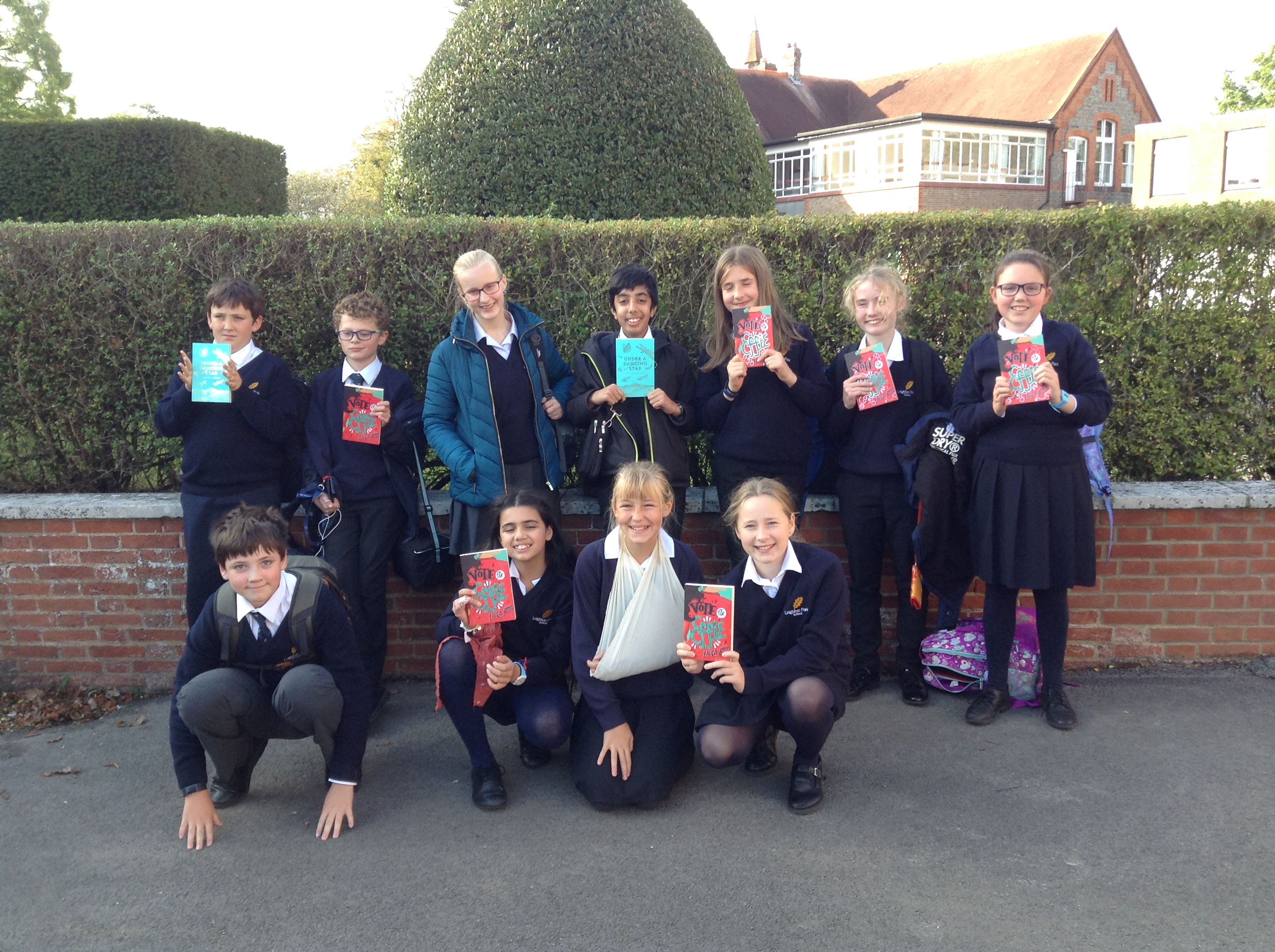 11 Leighton Park students attending the launch of the Berkshire Book Awards