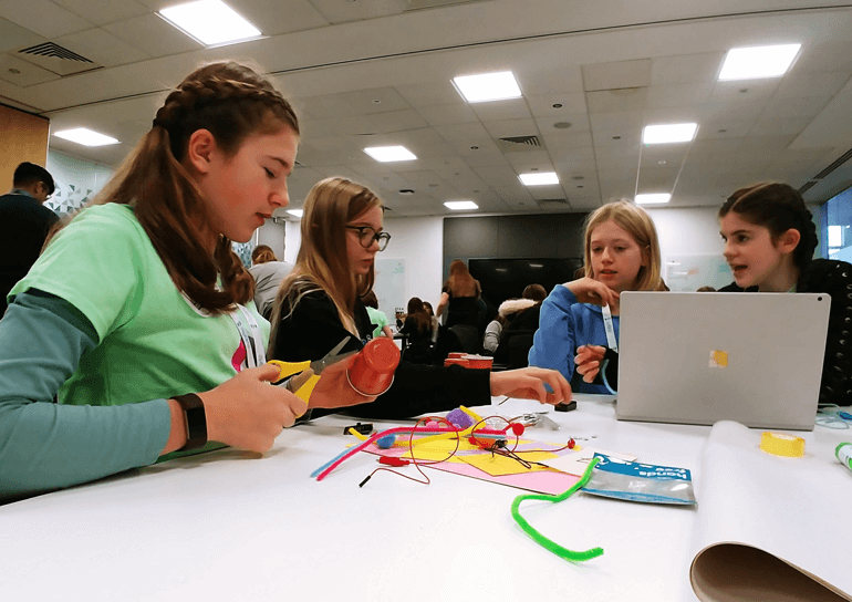 Female Leighton Park pupils at Microsoft DigiGirlz