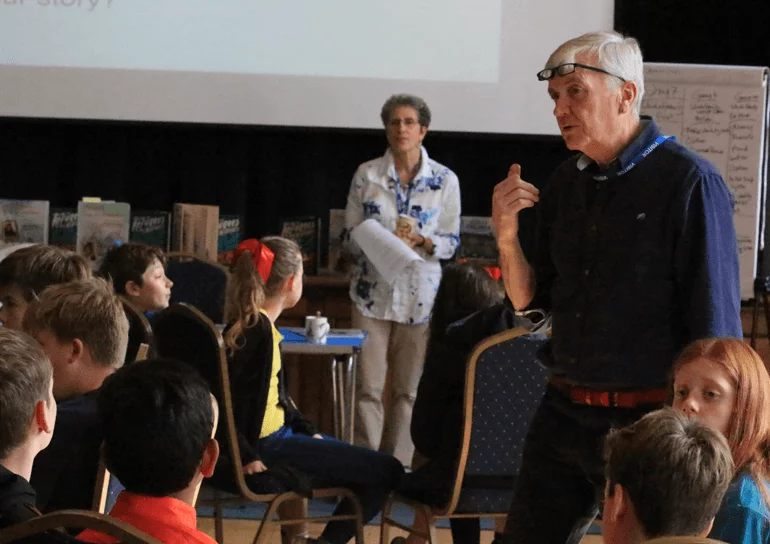 Leighton Park pupils listening to speaker at Quaker Schools Week 2018