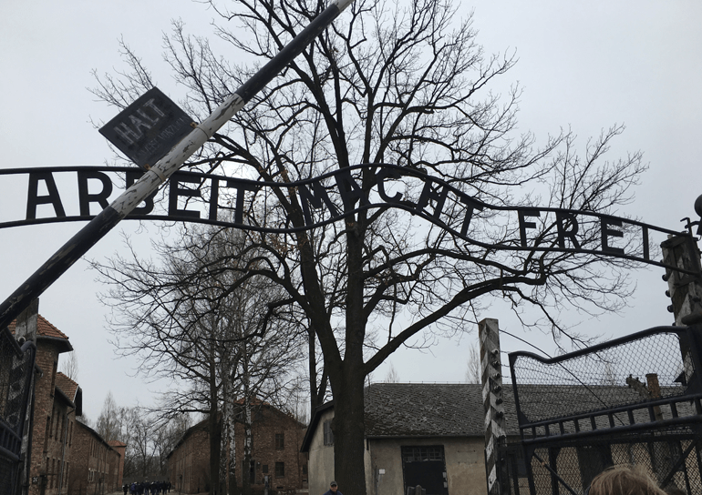 Entrance to Auschwitz concentration camp