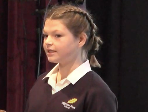 Ellie at Open Morning talk