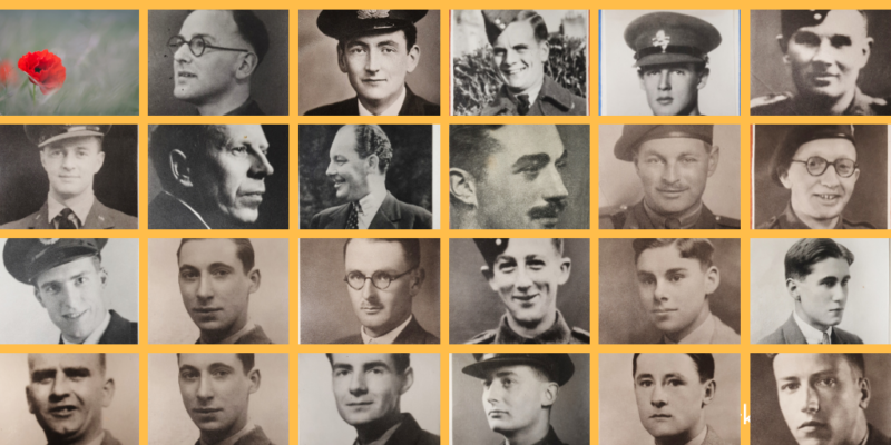 Faces of Leighton Parks fallen during the war