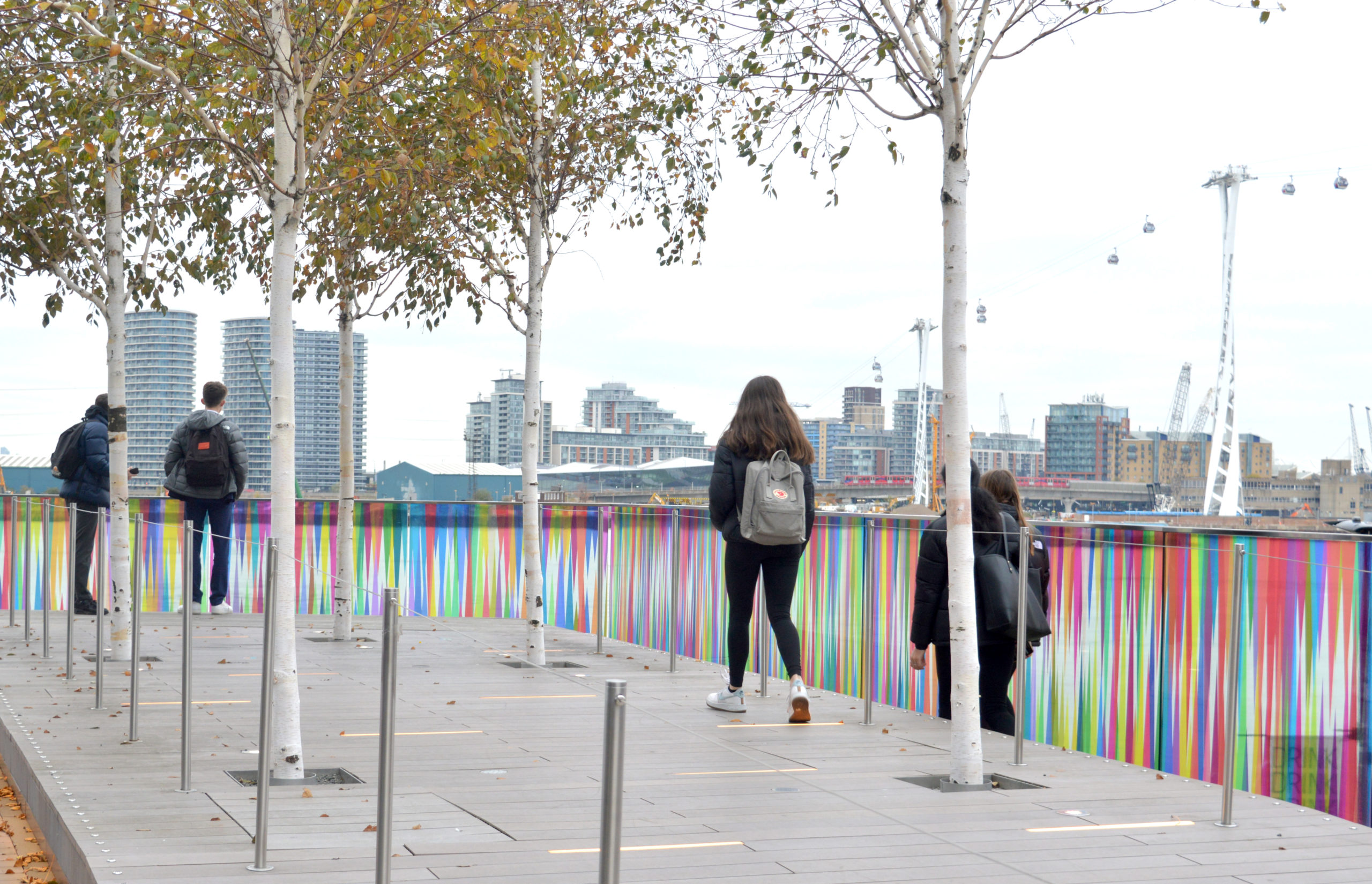 Students on Greenwich Pier