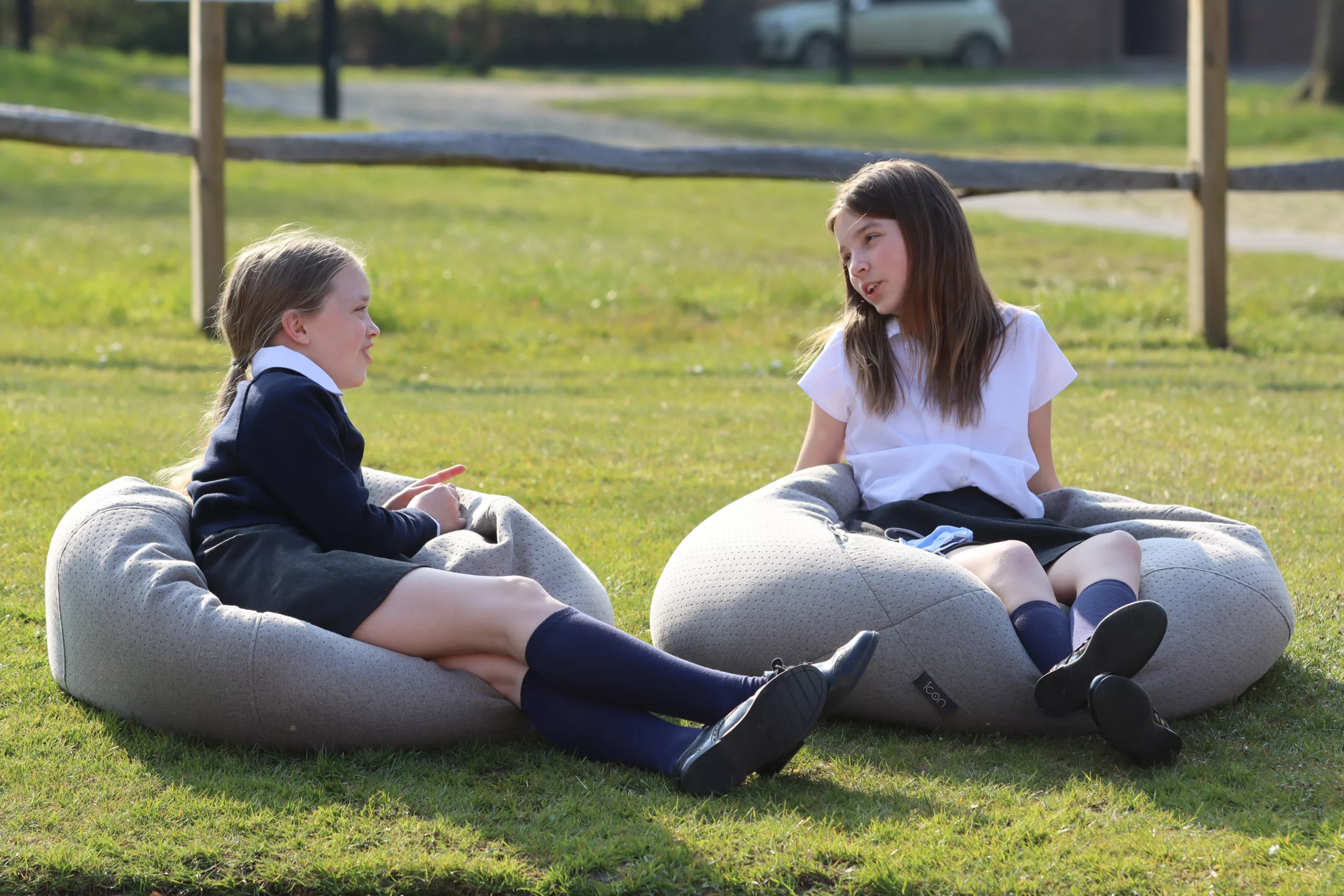 Fryer girls on bean bags