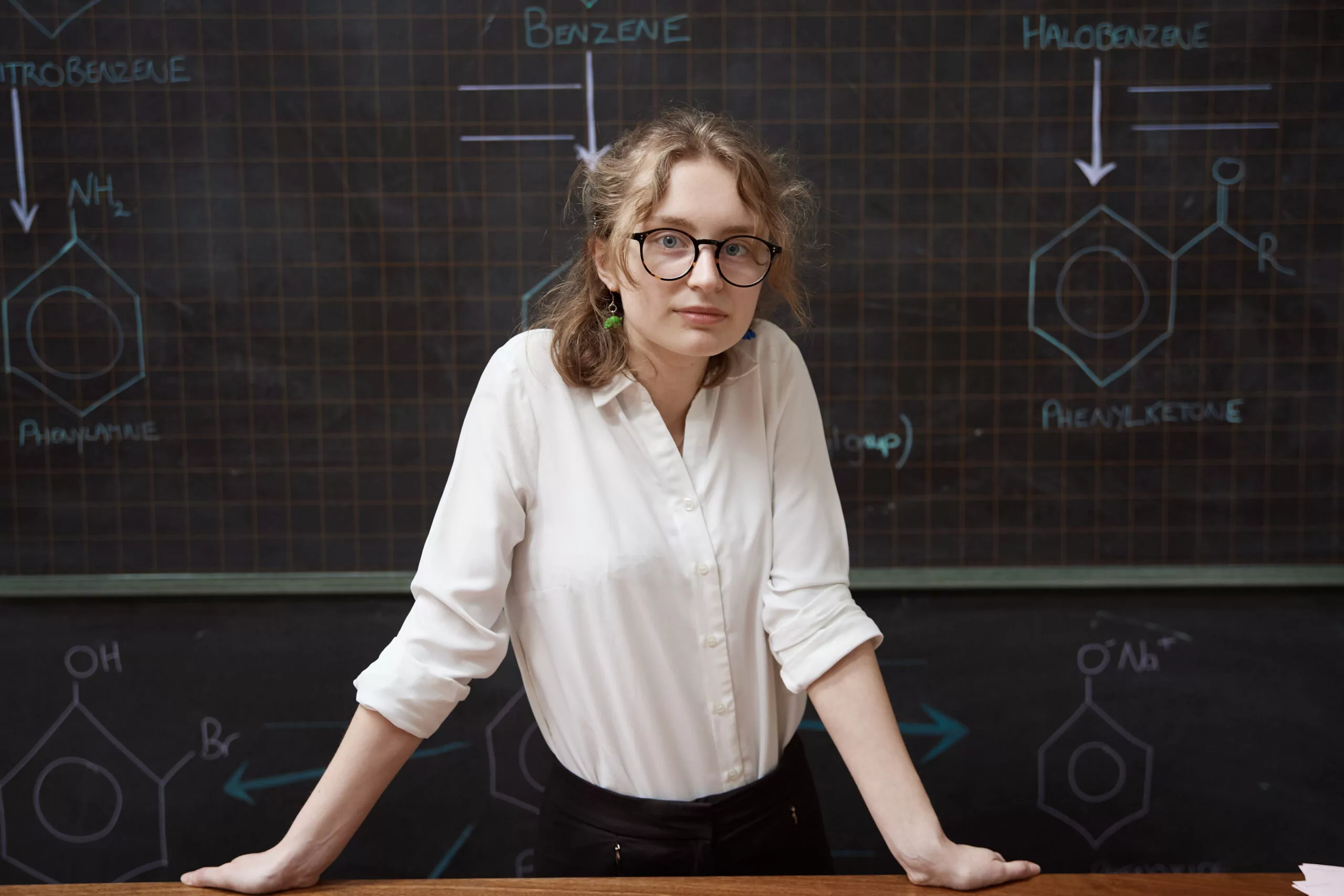 STEAM Girl and blackboard