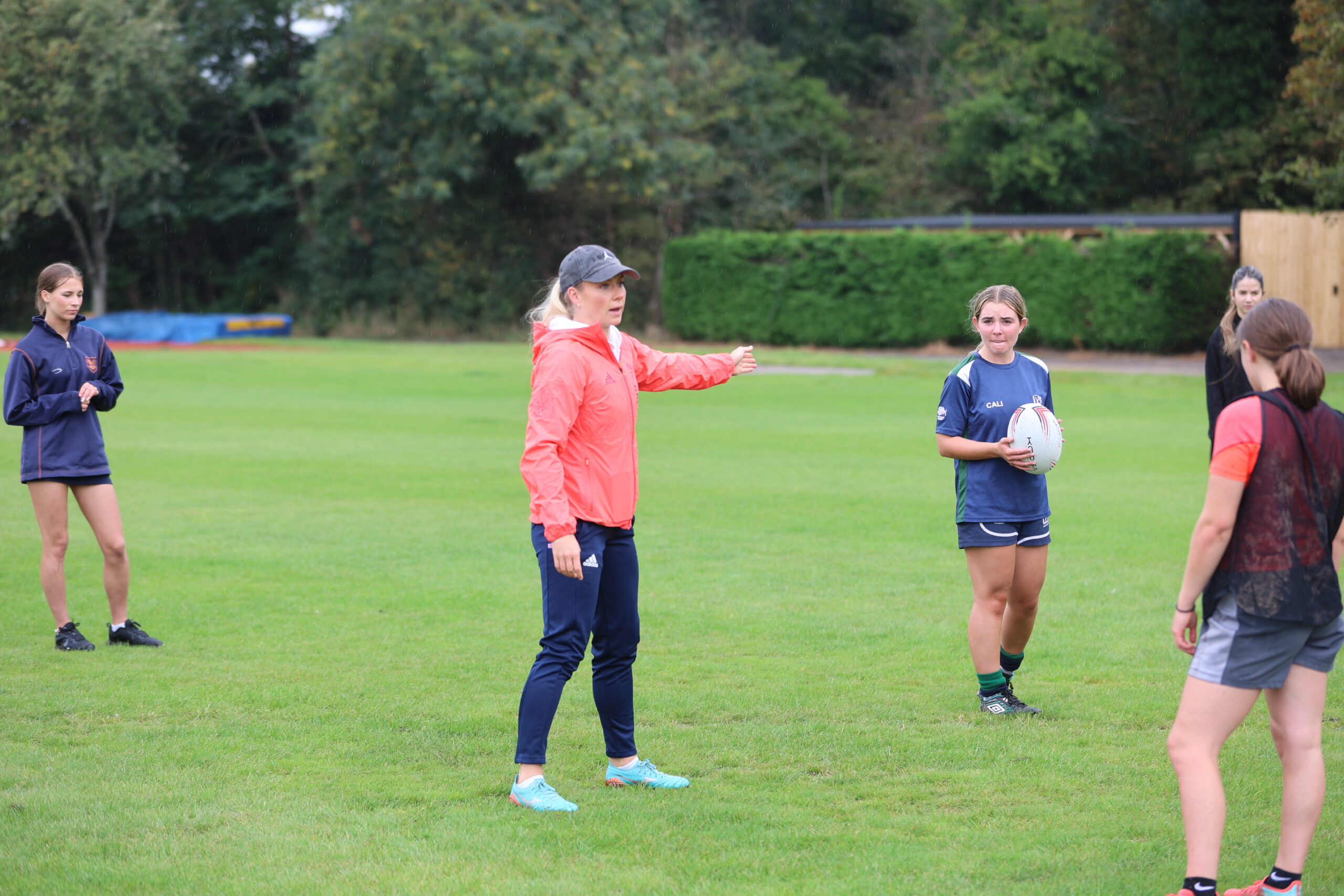 Emma Uren coaches pre-searson rugby