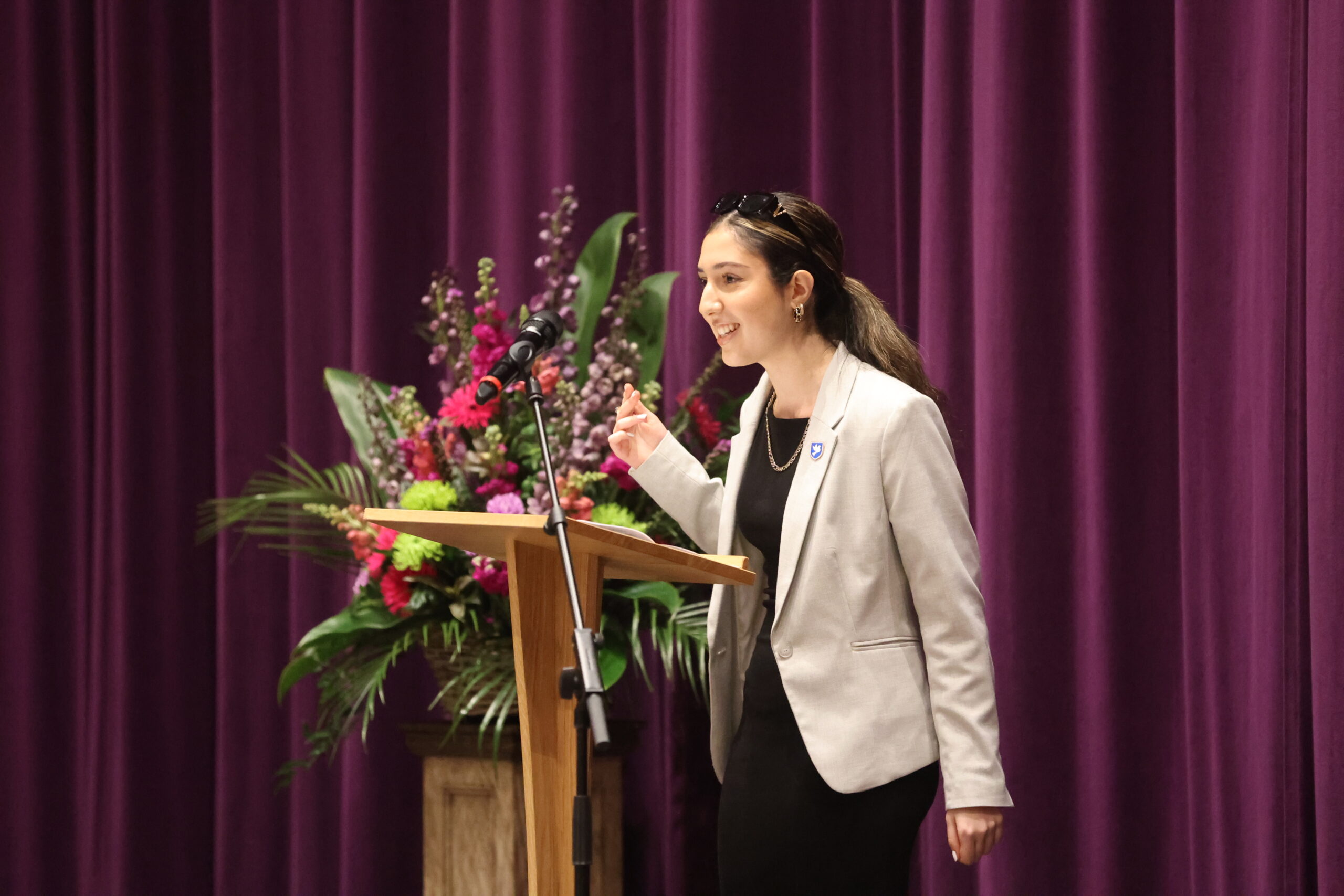 Sixth Form girl presenting at JBH